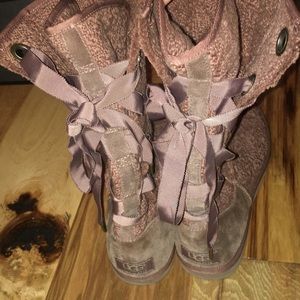 Authentic Light Brown Bow UGG Boots